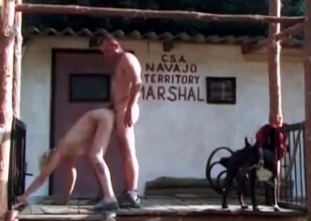 Hot partners are fucking this tied up puppy