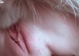 Playful doggy is banging a masked model