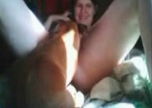 Sexy teen can't stop banging with a puppy
